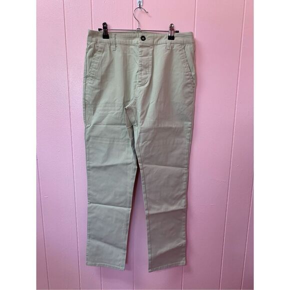 ASOS Design Mens Khaki Stretchable Chino Pants Size 32x30 NWT - Picture 2 of 8